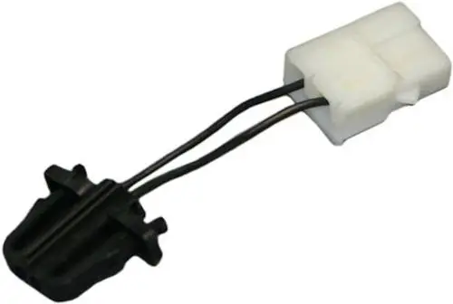 Adapter von Bosch mit zwei Steckverbindungen, einer schwarzen und einer weißen, die durch Kabel verbunden sind. Geeignet für den Anschluss an Brauchwasserfühler.